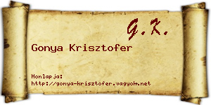 Gonya Krisztofer névjegykártya
