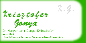 krisztofer gonya business card
